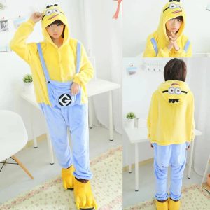 Miniso Adults Minions Kigurumi Onesie – Unisex Winter Cosplay