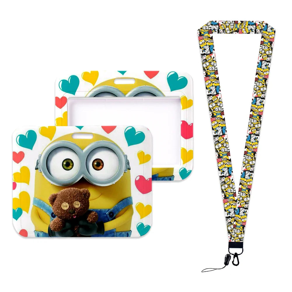 Minions Neck Lanyard Set – Cartoon Card Holder & Keychain for Students - Image 21