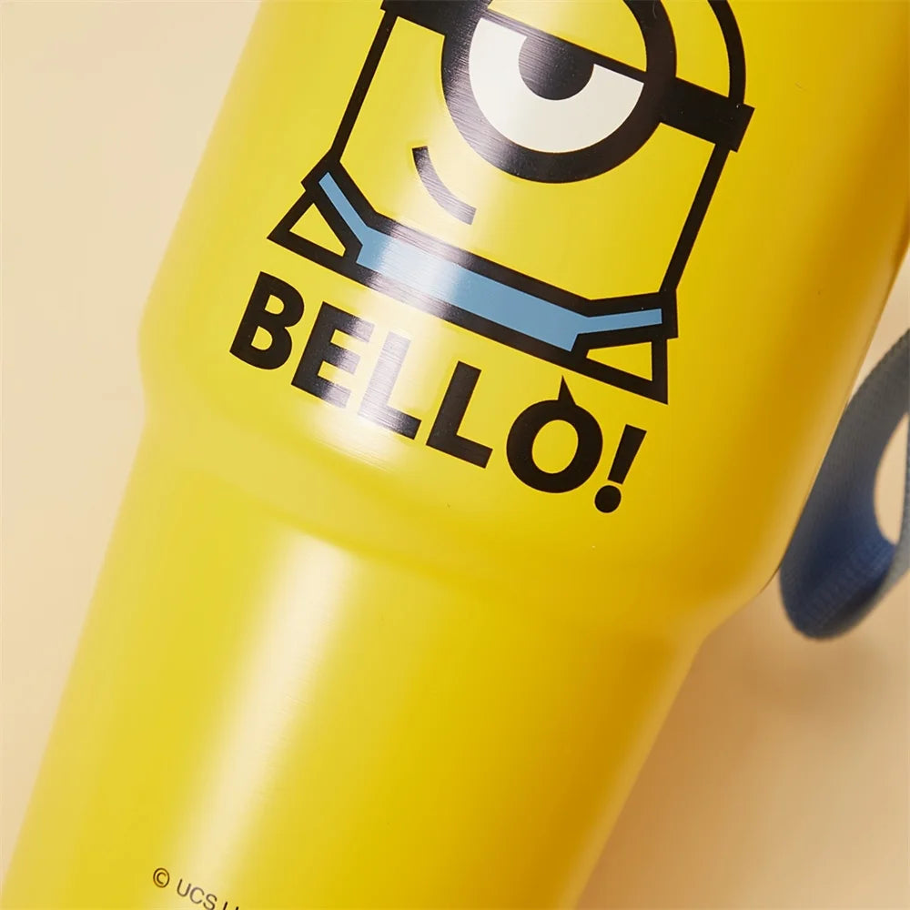 Miniso Minions 500ml Straw Cup – Cartoon Stainless Steel Bottle - Image 3