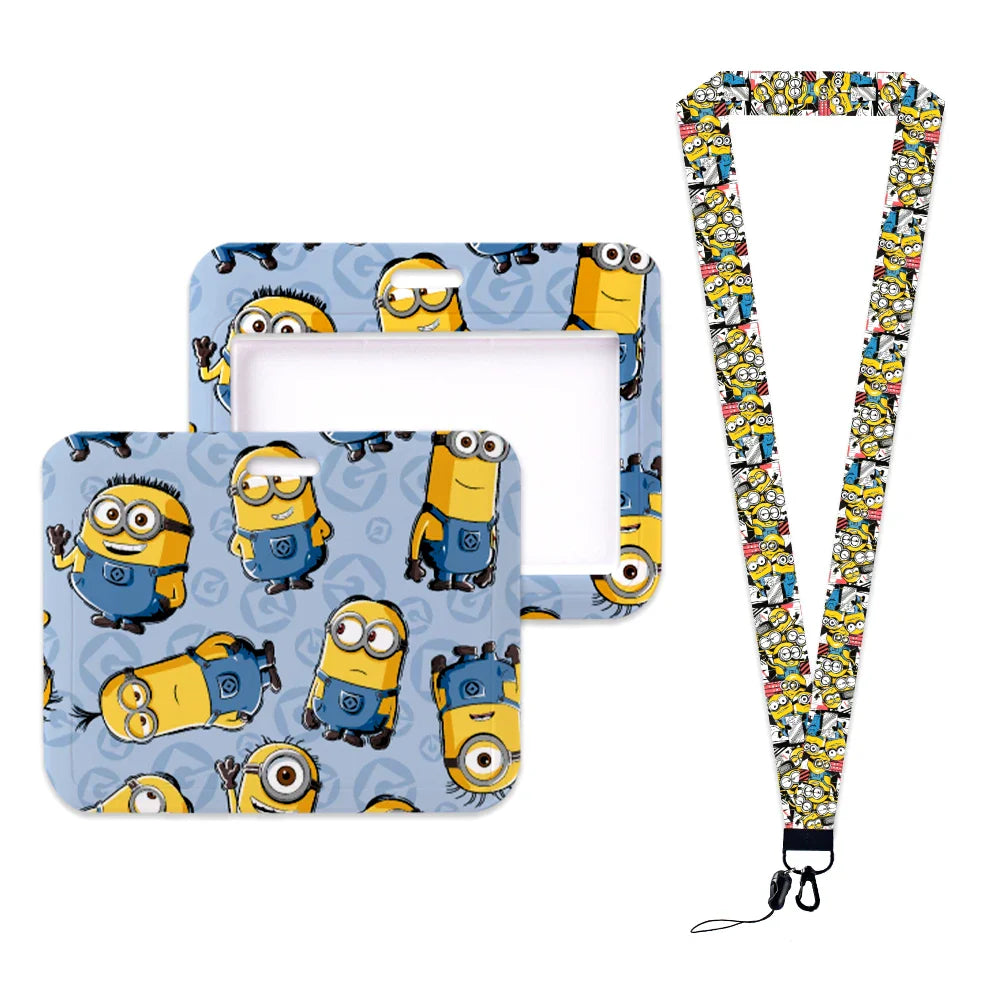 Minions Neck Lanyard Set – Cartoon Card Holder & Keychain for Students - Image 7