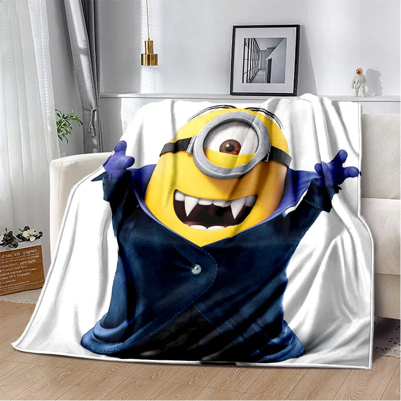 Kawaii Minions Flannel Blanket – Soft Throw for Bed, Sofa & Kids' Rooms - Image 5