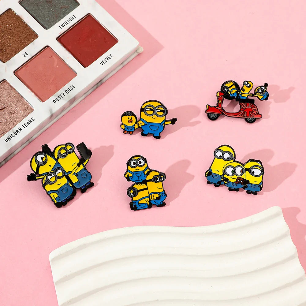 5pcs Anime Despicable Me Minions Enamel Pins - Image 6
