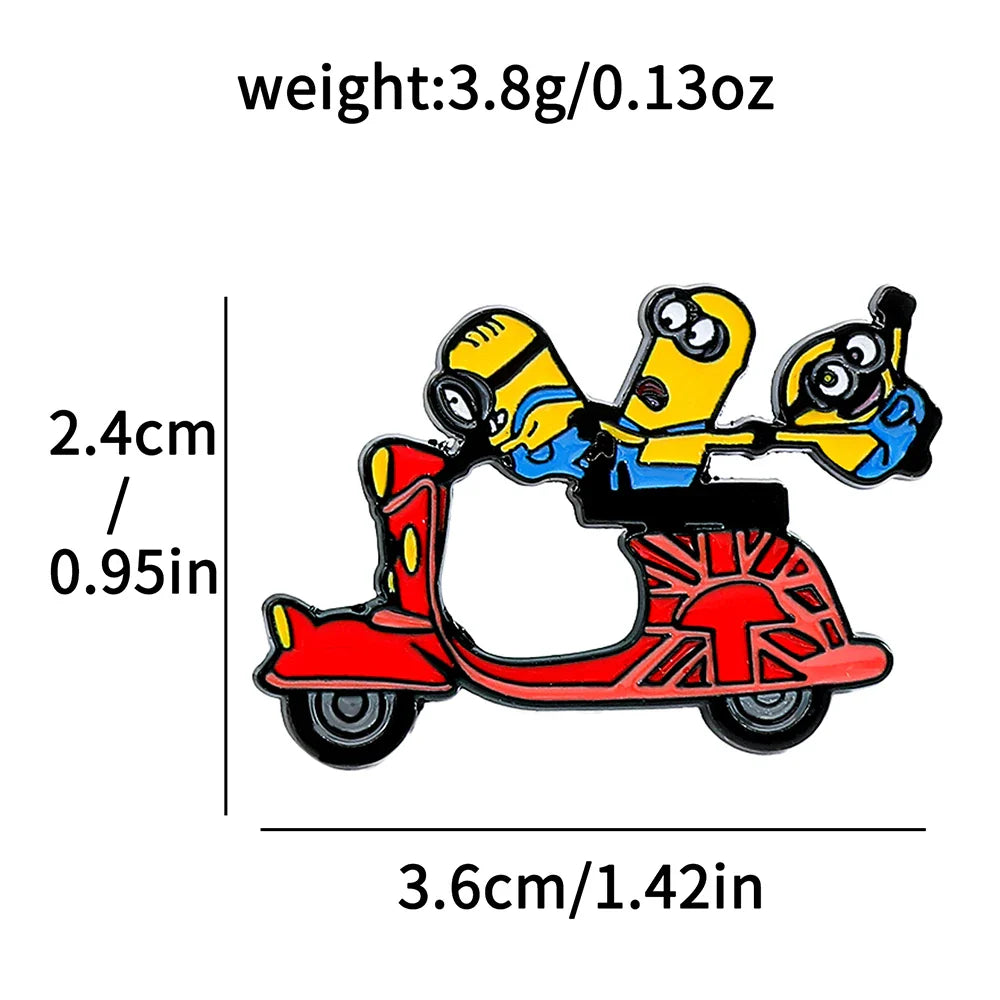 5pcs Anime Despicable Me Minions Enamel Pins - Image 2